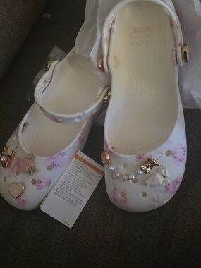 NIB LoveShackFancy Crocs Ballet Flats Oyster Size 9 SOLD OUT